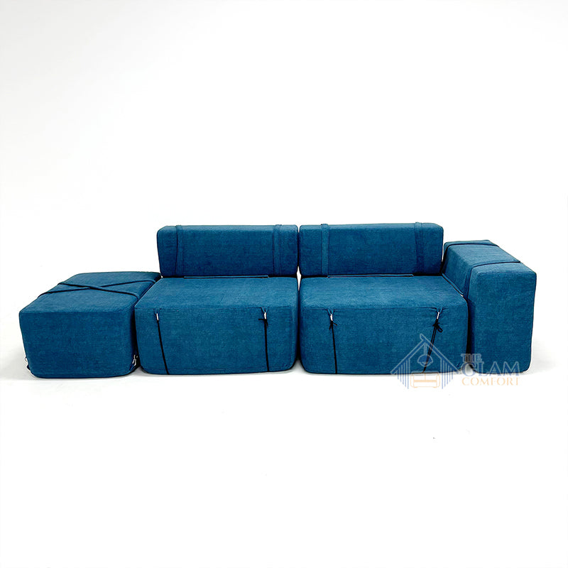 Blue Modular Compressed Sofa