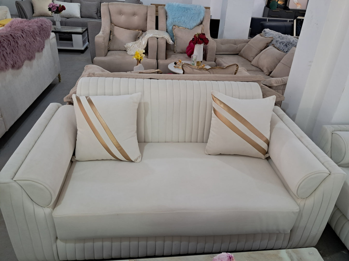 Modern White Sofa Set