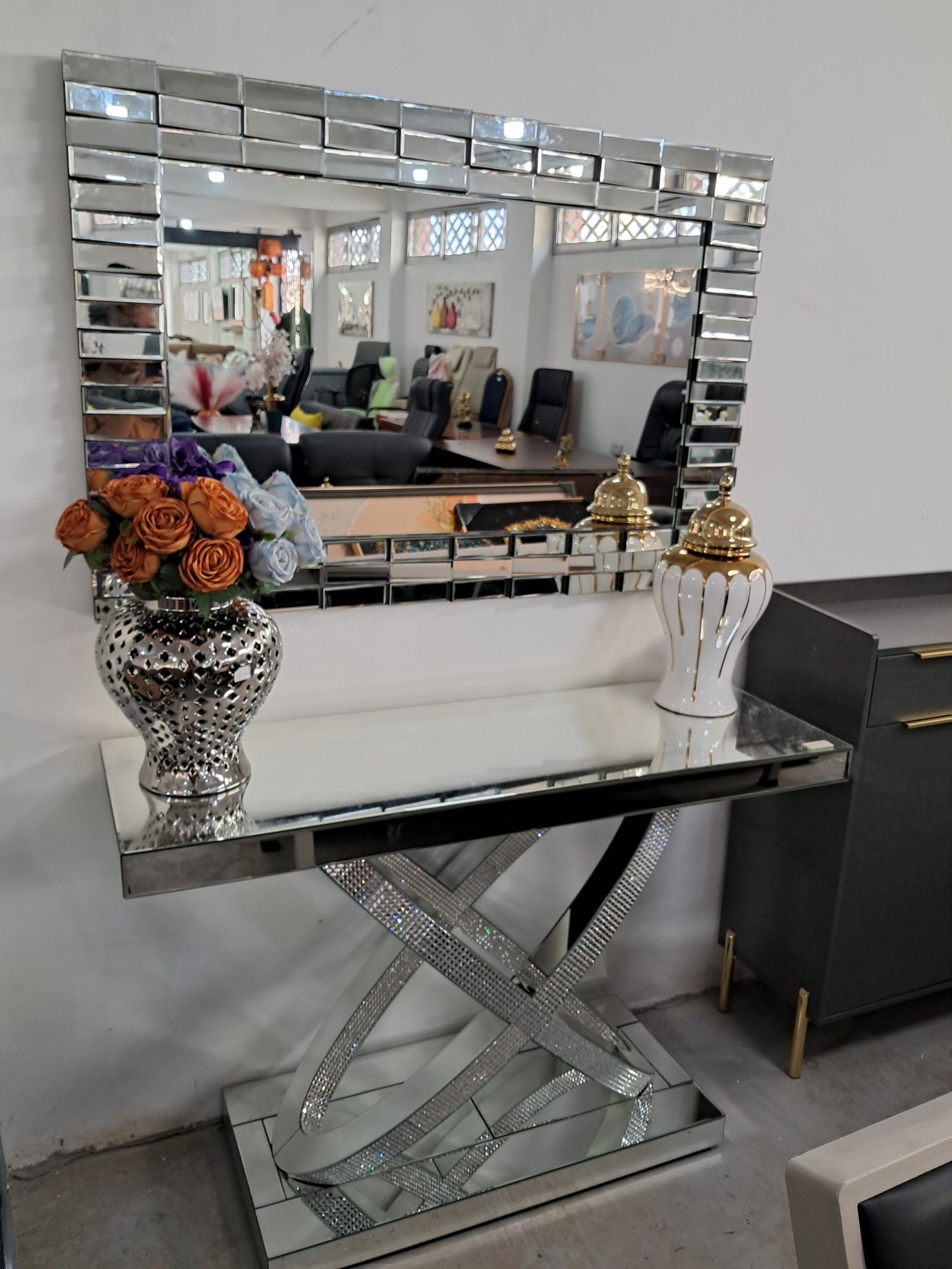 Stylish Minimalist Glass Console Table