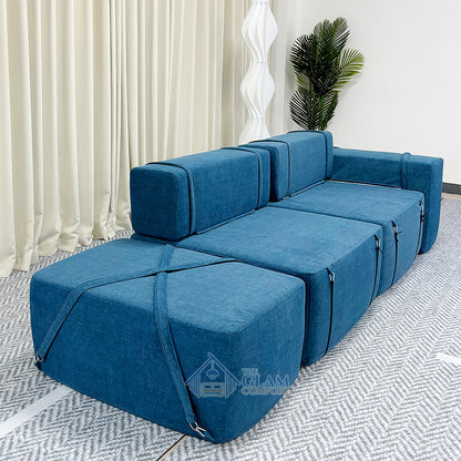 Blue Modular Compressed Sofa