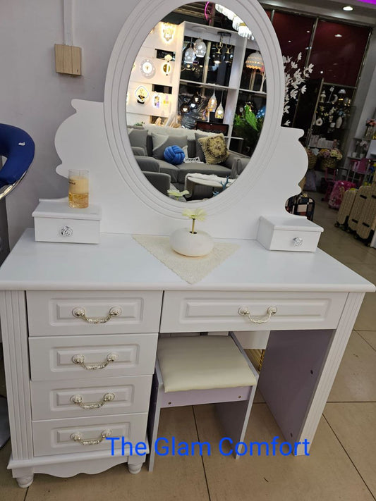 Minimalist Bedroom Vanity with Storage Cabinet and Mirror